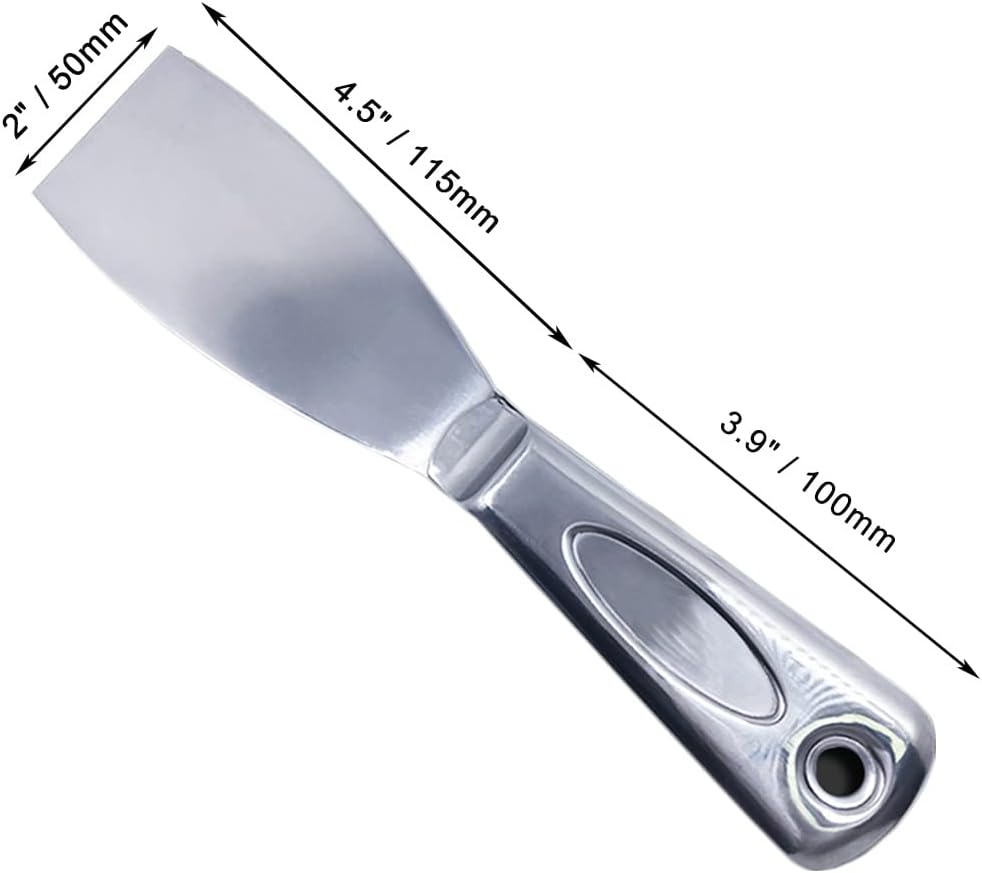 Flex All Stainless Steel Joint Knife Putty Scraper,2-Inch Professional Grade 420 stainless steel, All-Metal, Precision Ground Edge Putty Knife Tape Knife (2")