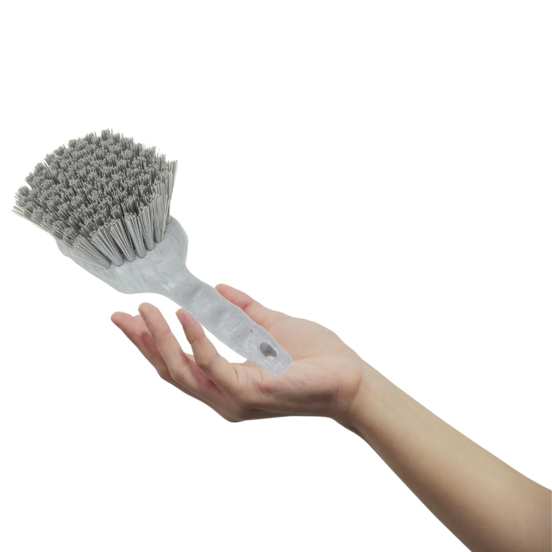 SPARTA 40541EC03 Plastic Scrub Brush, Utility Brush, Kitchen Brush With Hanging Hole For Cleaning, 8 Inches, Black