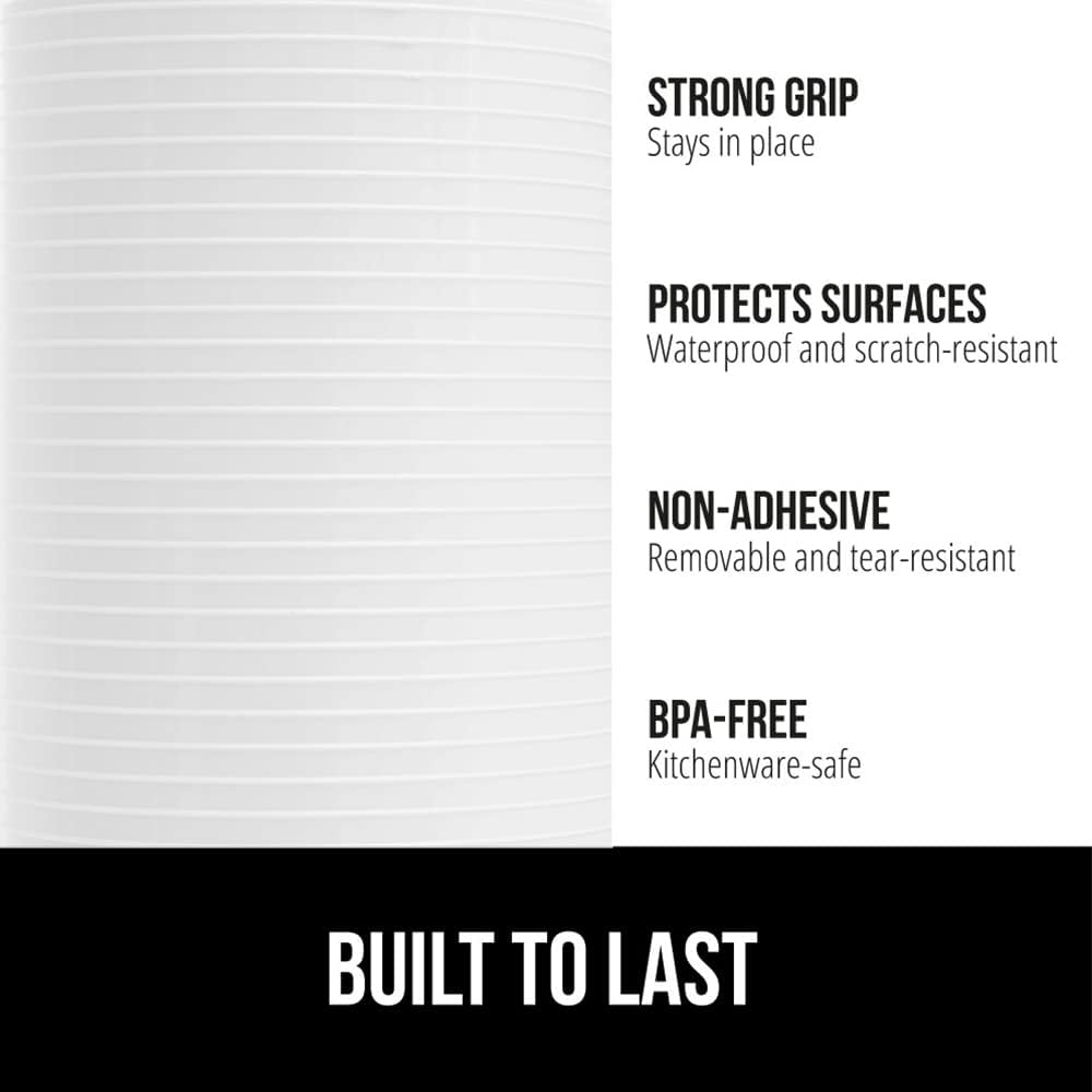 GORILLA GRIP DuraGuard Shelf Liner, 20x20 Non-Adhesive Cabinet Liners for Kitchen Drawers, Shelves, Refrigerator, Pantry Storage, Bathroom Closet, Durable Waterproof BPA Free Ribbed Plastic, White