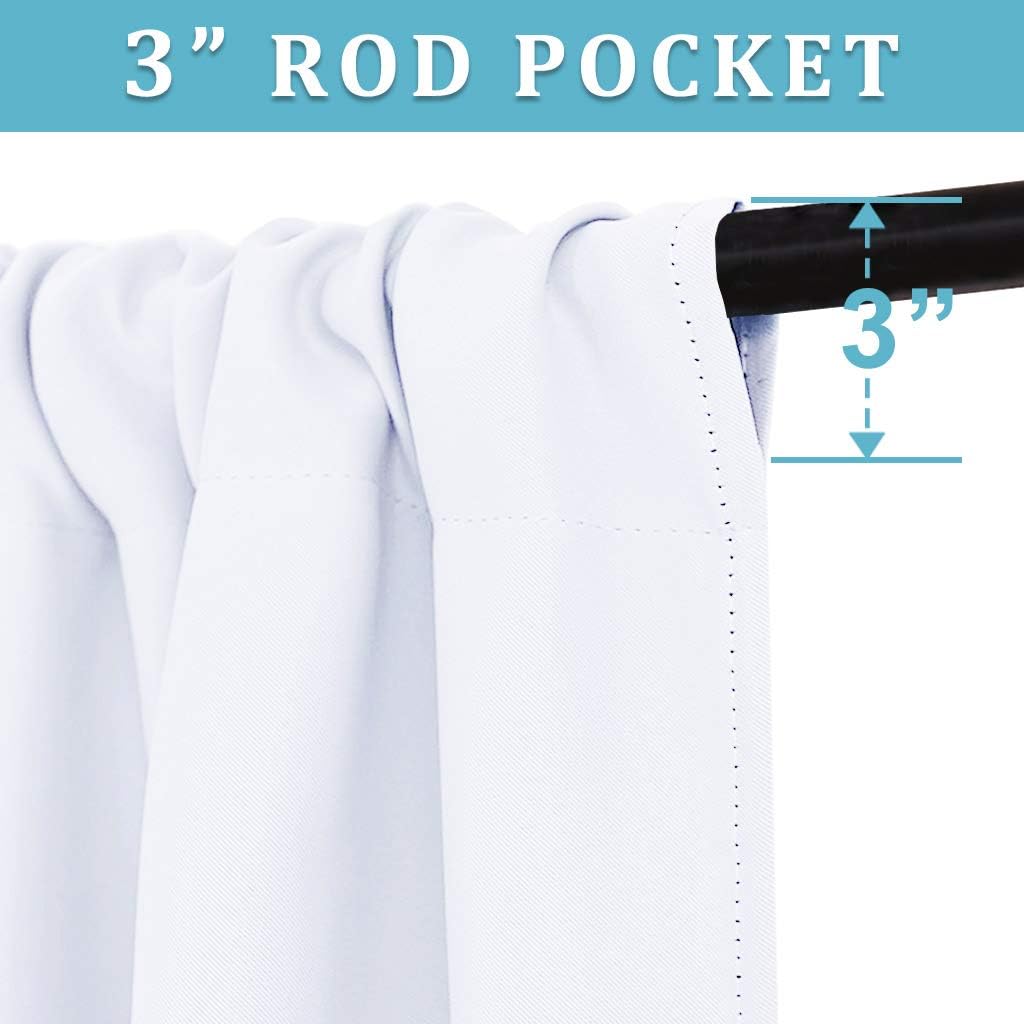 RYB HOME Blackout Curtains for Kitchen, Over Sink Privacy Curtains Window Decor, Thermal Insulating Drapes for Bathroom Cafe Bedroom Small Window, W 42 x L 24 inch, Pure White, 2 Panels