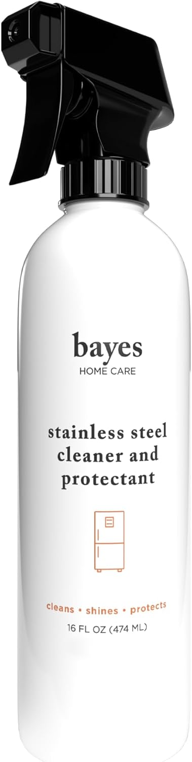 Bayes High-Performance Stainless Steel Cleaner Spray, Polish, and Protectant - Indoor & Outdoor Stainless Cleaner - Stainless Steel Sink Cleaner 16oz, 6 Pack
