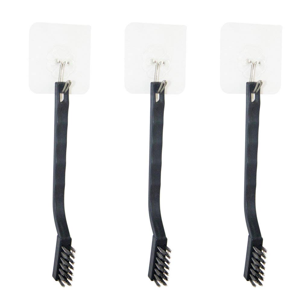 9PCS MINI Wire Brushes, Stainless Steel Brush Set, Curved Handle Scratch Toothbrush, Cleaning Welding Slag and Rust