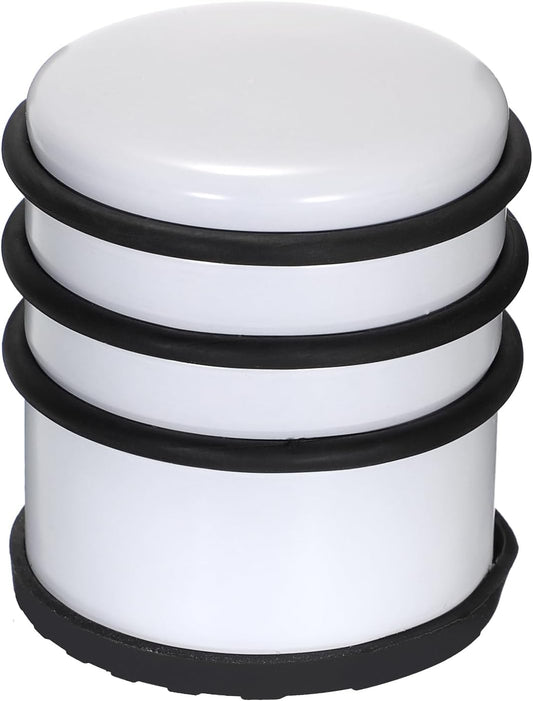 Sumnacon Heavy Duty Floor Door Stopper No Drill - Durability Stainless Steel Door Stop with Anti-Skid Rubber - Contemporary Safety Doorstop for Home Office Commercial Industrial,White