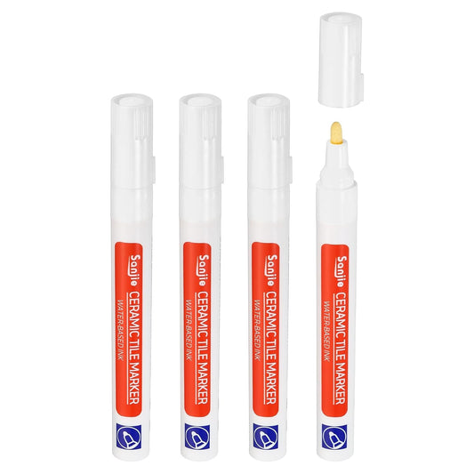 PATIKIL Grout Pen, 4 Pack White Tile Marker Waterproof Grout Sealer Pen Tile Repair Pens Paint Pens for Wall Floor Bathroom Kitchen Refresh