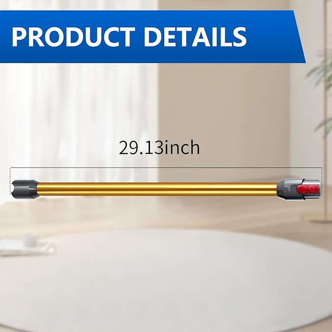 Quick Release Replacement Wand Compatible with Dyson V9,Digital Slim,V12 Detect Slim+,V12 Detect Slim Absolute Vacuum Cleaner, Vacuum Attachment Extension Parts for Home Cleaning 29inch (Gold)