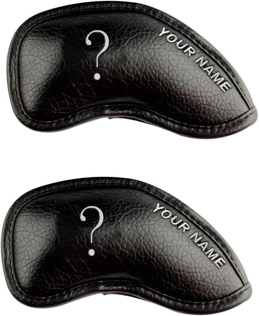 CRAFTSMAN GOLF 12pcs or 1pc Thick Synthetic Leather Golf Iron Head Covers Set Headcover Fit All Brands Callaway Ping Taylormade Cobra Etc. Also Custom Name