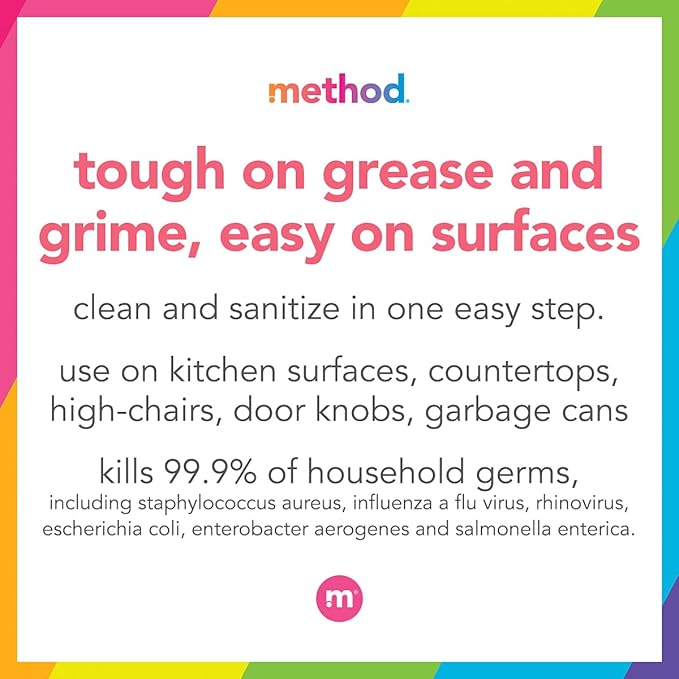 Method Antibacterial All-Purpose Cleaner Spray, Citron, Kills 99.9% of Household Germs, 28 Fl Oz (Pack of 8)
