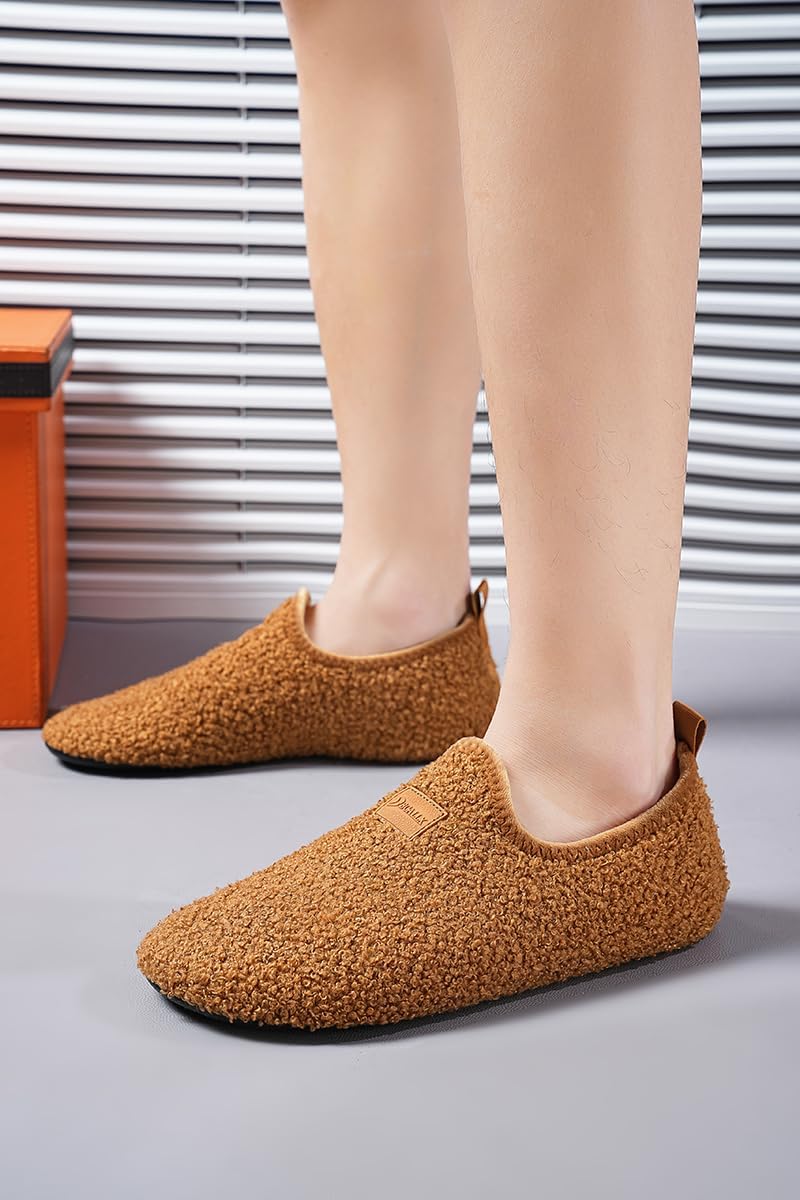 QZKDM Lightweight Slip on Grip Indoor House Slippers Barefoot Non Slip Home Exercise Yoga Shoes for Men Women