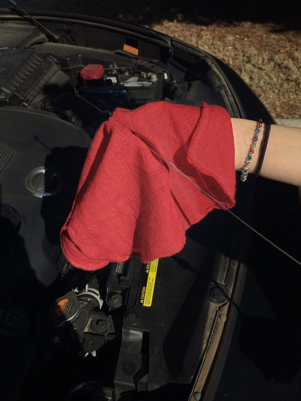 Avalon Towels Cotton Shop Rags – (Pack of 50) Size 12x14 Inches Cleaning Rags – Absorbent Shop Towels and Multipurpose Cleaning Towels for Automobiles, Industries, Garage and Homes (Red)
