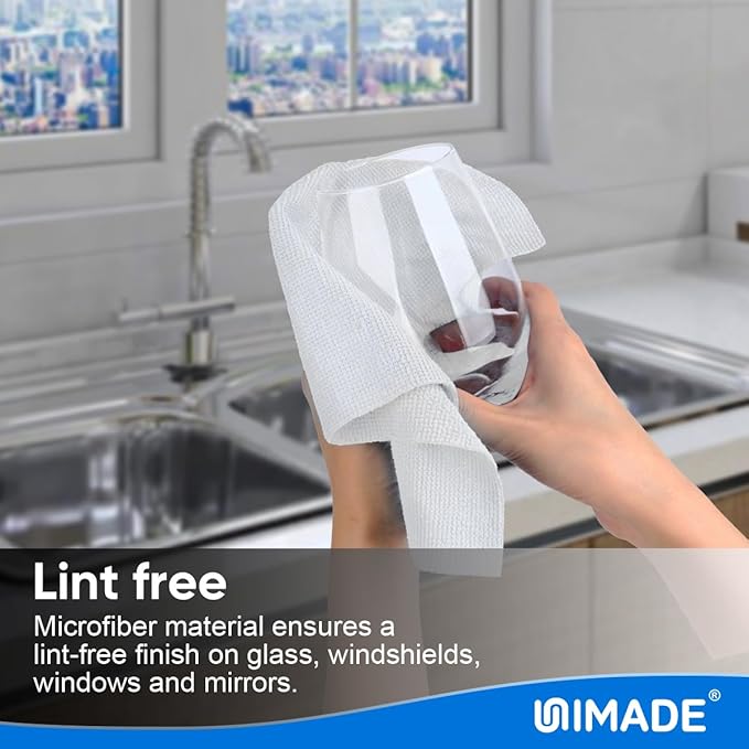 Microfiber Cleaning Cloth, 20 Pack Reusable Microfiber Towels for Cars Lint Free Cleaning Shop Towel Rags for Home Kitchen Automotive Bar Mechanic Restaurant Garage, 11.5"x 11.5", White