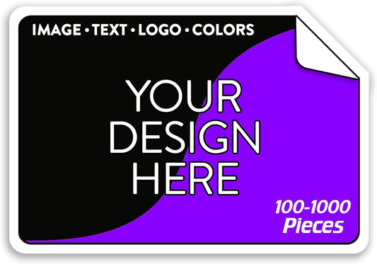 5-1000 Custom Vinyl Stickers - Upload Your own Image, Text, Design, Logo - Personalized Logo Labels for Handmade, Packaging, Bottle, Jars, Candle, Brand Stickers (Black, 4x2)