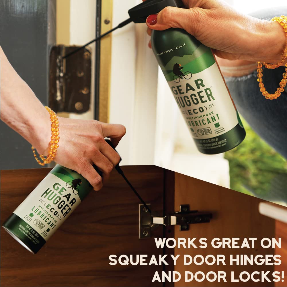 Gear Hugger Multipurpose Lubricant - Eco-Friendly (11 oz, Pack of 3), Rust Remover - Garage Door Lubricant Spray, Door Hinge Lubricant & Lock Lubricant - Plant-Based, No Petroleum, No PTFE