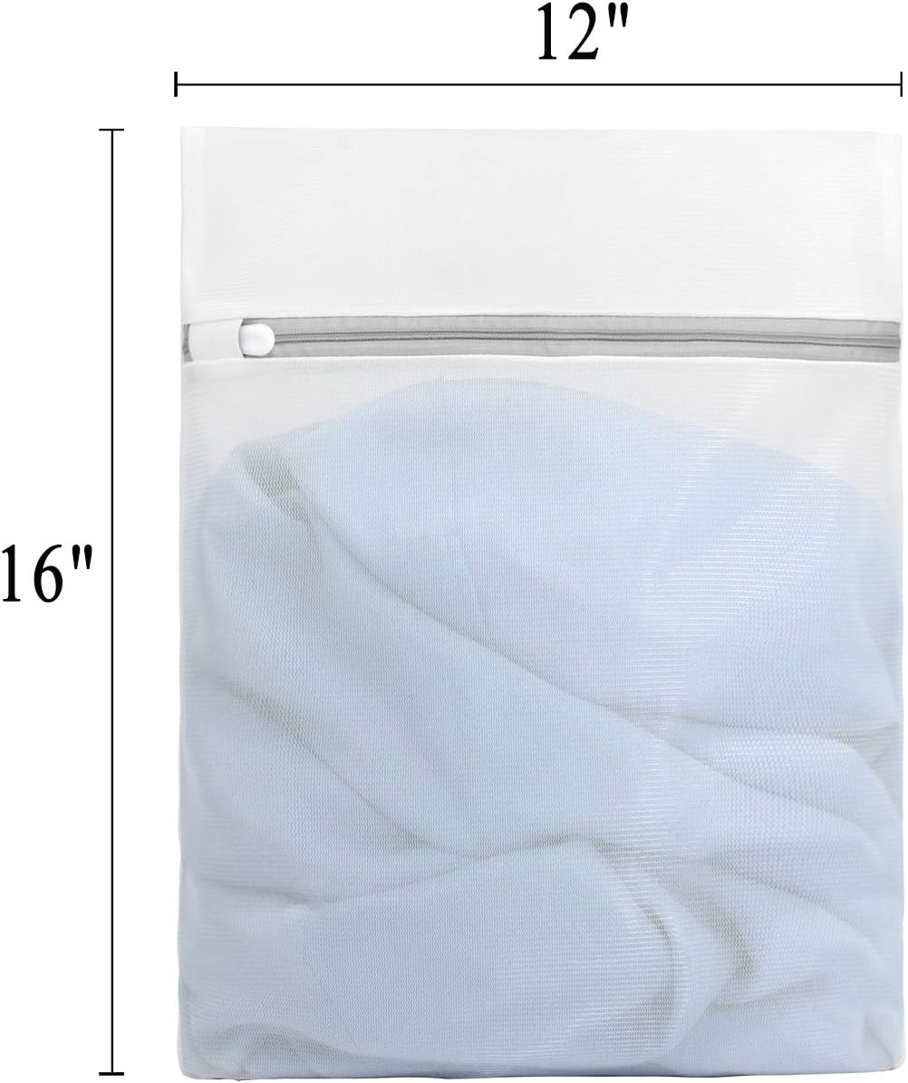 Muchfun 4Pcs Durable Fine Mesh Laundry Bags for Delicates 12 x 16 Inches (4, Medium)