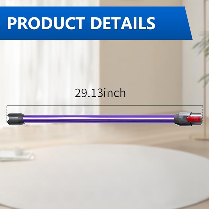Quick Release Replacement Wand Compatible with Dyson V9, Digital Slim,V12 Detect Slim+,V12 Detect Slim Absolute Vacuum Cleaner, Vacuum Attachment Extension Parts for Home Cleaning 29inch (Purple)