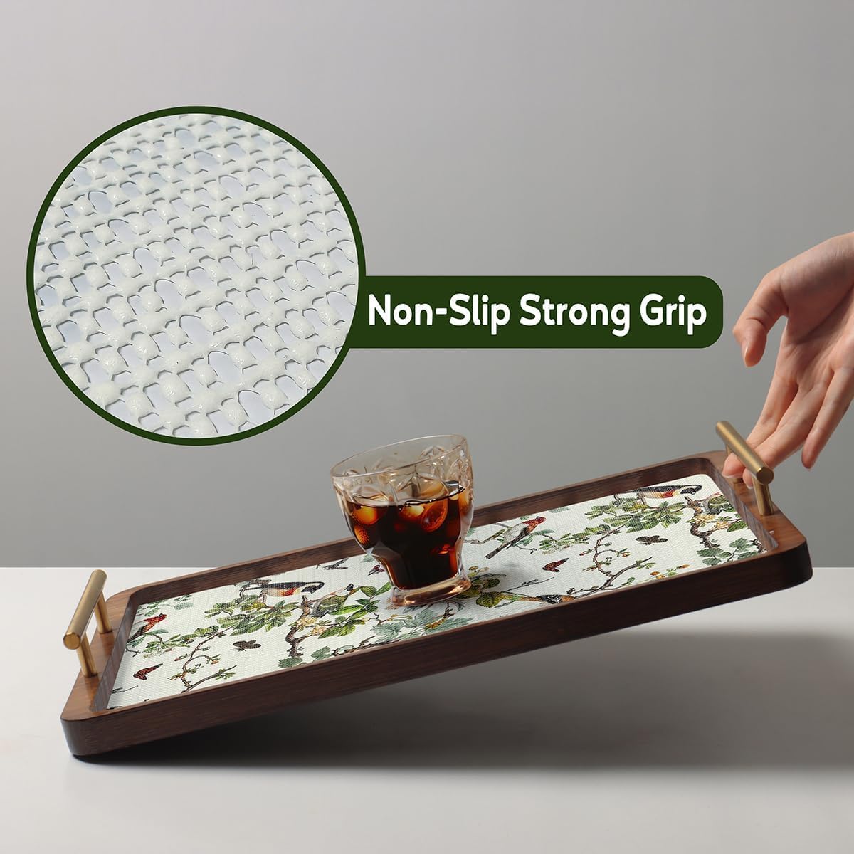 Shelf Liner for Kitchen Cabinets Non Adhesive Drawer Liner,Cabinet Liner for Shelves,Non Slip Kitchen Drawer Liners for Dresser,Waterproof Shelf Paper for Refrigerator,Cupboard,15.7In x 10FT