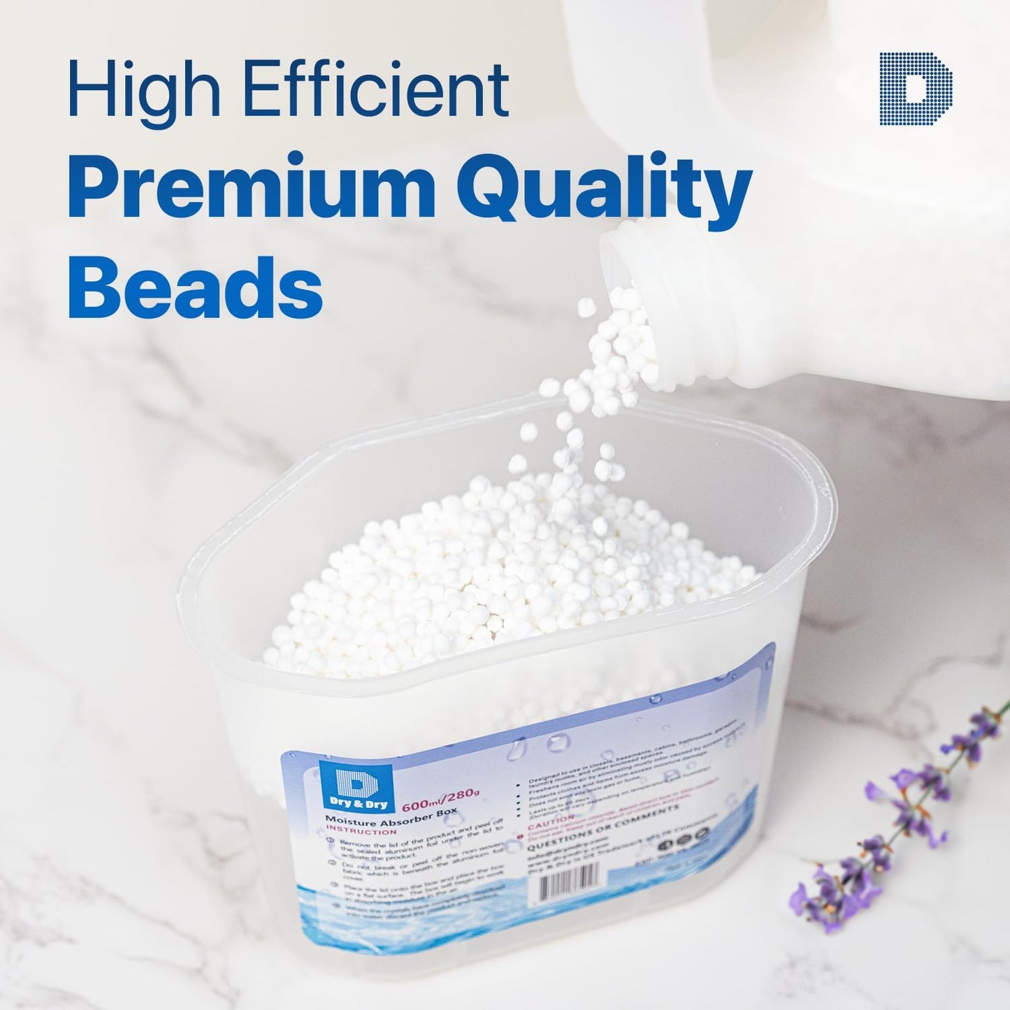 Dry & Dry Moisture Absorbers Refill Beads (60 LBS) - Dehumidifiers for Home Dehumidifier for Basement Dehumidifiers for Bedroom Small Dehumidifiers, Moisture Absorber Refill, Fragrance Free