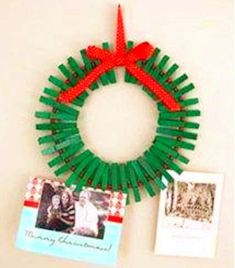 DurReus 50PCS Tiny Wooden Clothespins Photo Paper Peg Mini Wood Clothes Pins Home School Arts Crafts Decor,Hanging Pictures with Jute Twine Green
