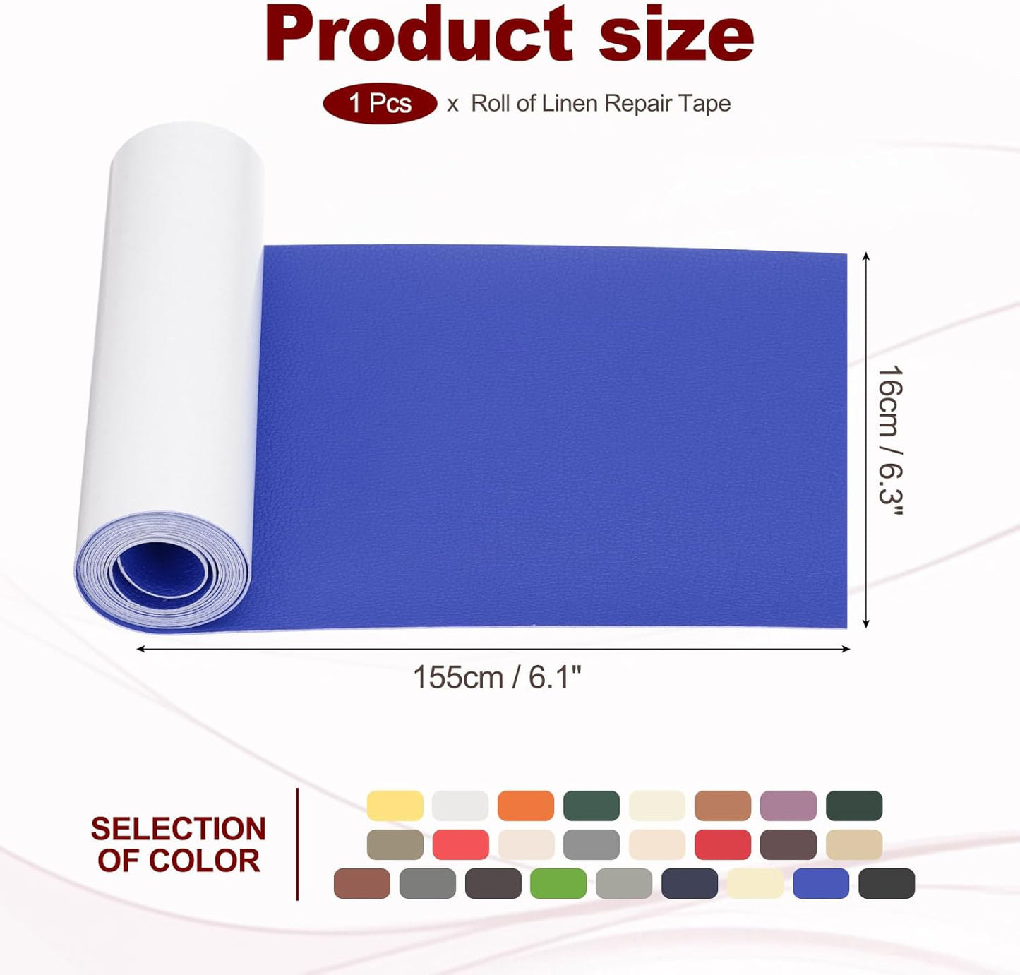 PATIKIL Leather Patches Tape for Furniture, 6.3 x 61 Inch Self Adhesive Vinyl Leather Repair Kit Cover Sheet for Couch, Sofa, Car Seats, Office Chair, Dark Blue