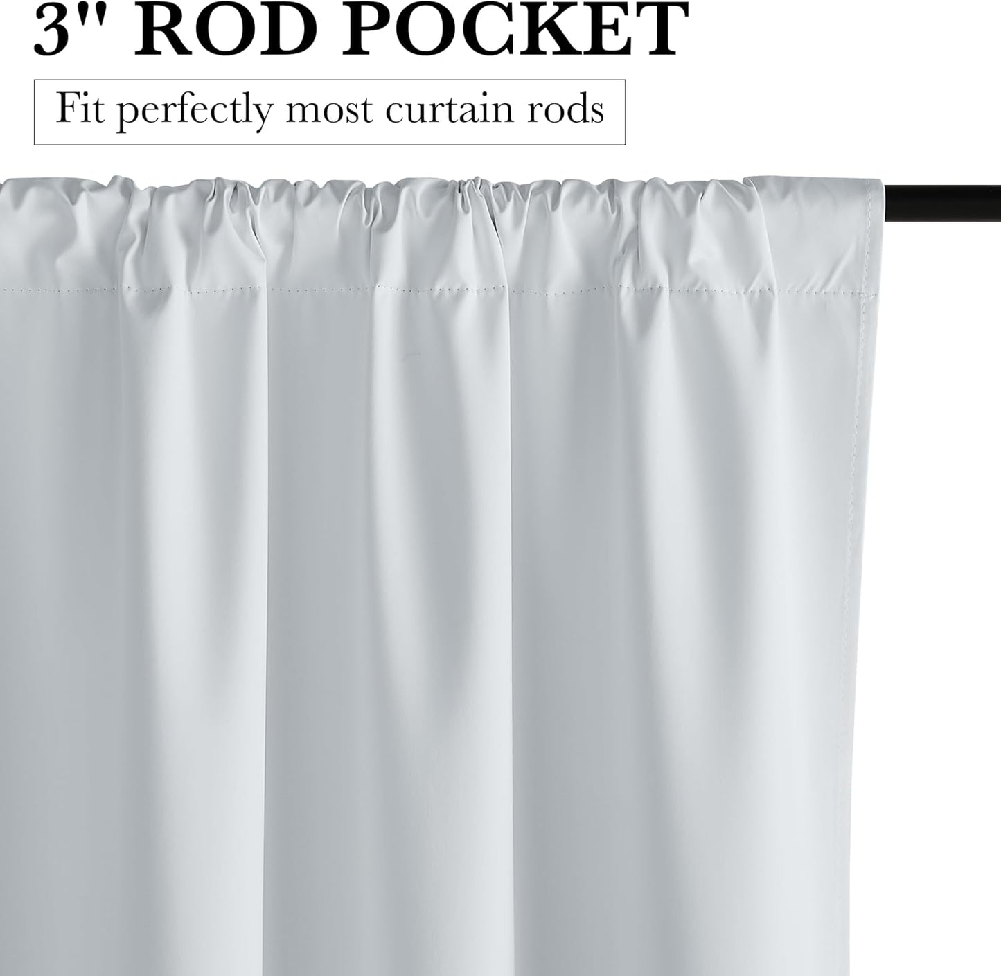 RYB HOME Mini Small 100% Blackout Curtains for Kitchen, Energy Saving Heat Blocking Half Window Curtains Drapes for Bathroom RV Car, Wide 34 x Long 30 inches, White, 2 Pcs