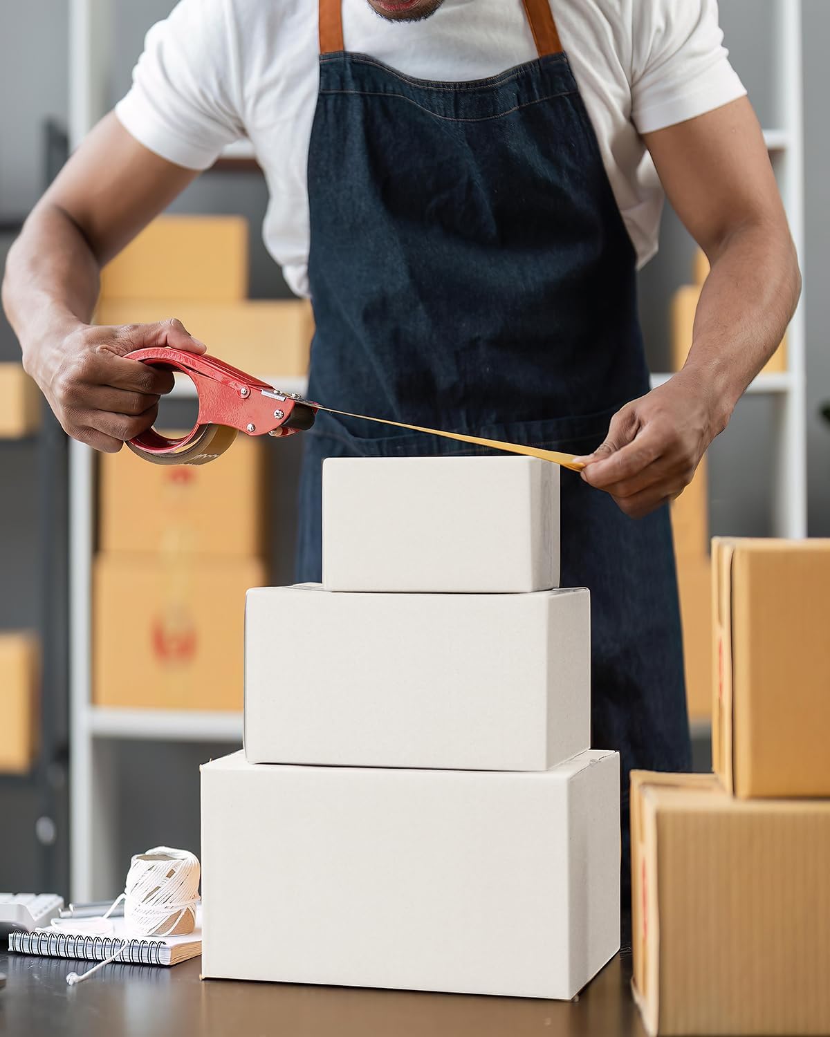 Assorted-Sizes-Shipping-Boxes-45-Pack: 8x6x4 & 9x6x4 & 10x7x5 Small-Shipping-Boxes-Mailers, White Corrugated-Cardboard-Boxes-for-Packing-Small-Business Mailing