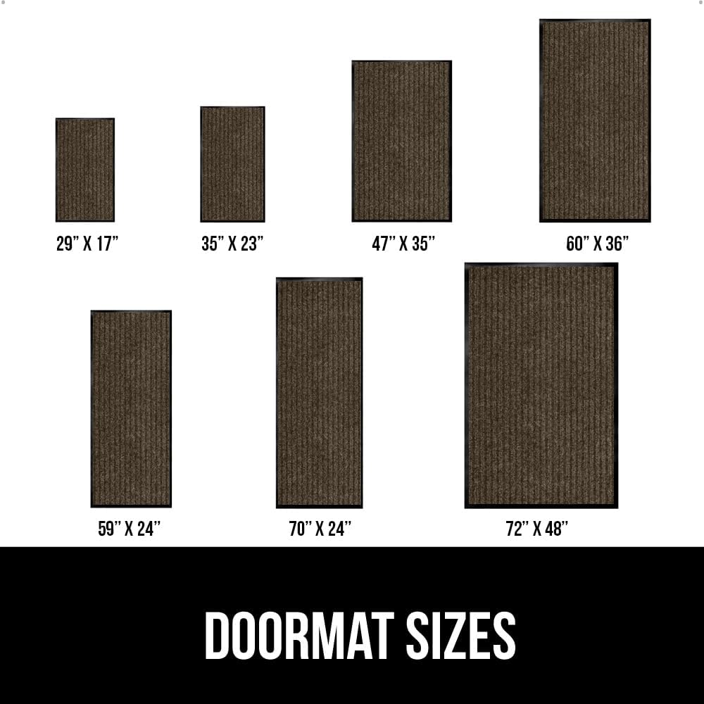 GORILLA GRIP Traffic Guard Door Mat, 70x24, Heavy Duty Welcome Mats, Commercial Office Space Doormat, Waterproof, Fade Resistant, Strong Rubber Backing, Low Profile, Shoe and Boot Scraper, Brown