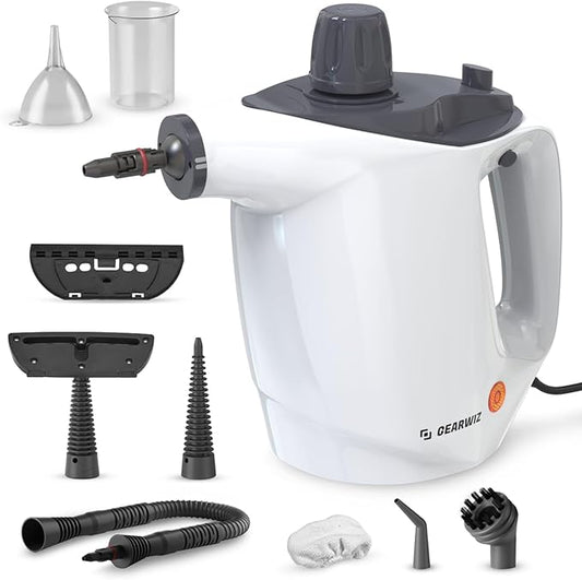 Handheld Steam Cleaner – Multipurpose High-Pressure Steamer with 9-Piece Accessory Set – Powerful Cleaning for Home, Kitchen, Car, and Upholstery – Chemical-Free Surface Cleaner