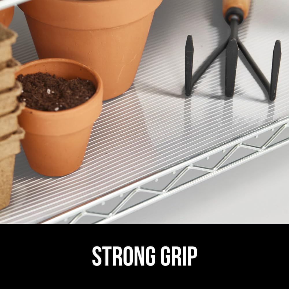 GORILLA GRIP DuraGuard Shelf Liner, 17.5x30 Non-Adhesive Cabinet Liners for Kitchen Drawers, Shelves, Refrigerator, Pantry Storage, Bathroom Closet, Durable Waterproof BPA Free Ribbed Plastic, Clear