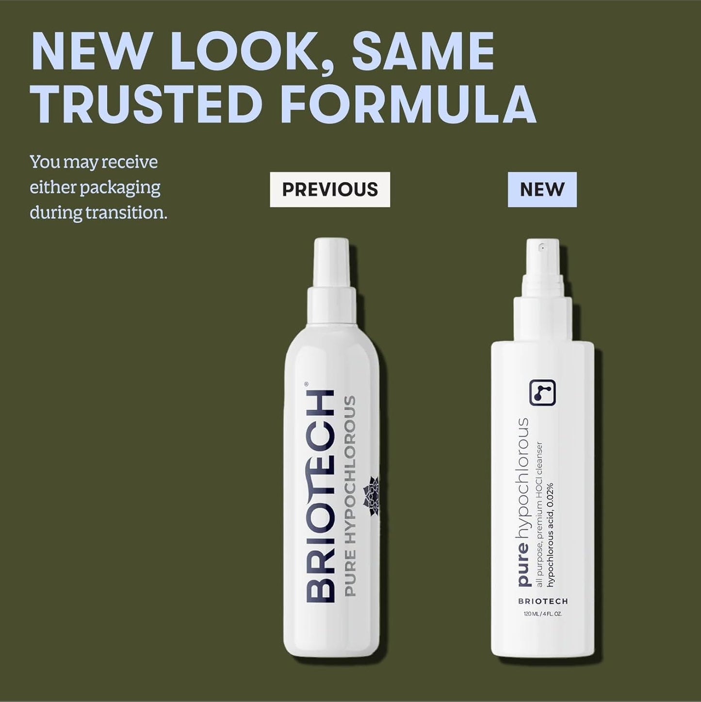 BRIOTECH Pure Hypochlorous Acid Cleanser, Original Premium HOCl Topical Solution, Multi-Purpose Cleaner, Family Approved & Pet Friendly, 32 fl oz Refill (2 Pack)