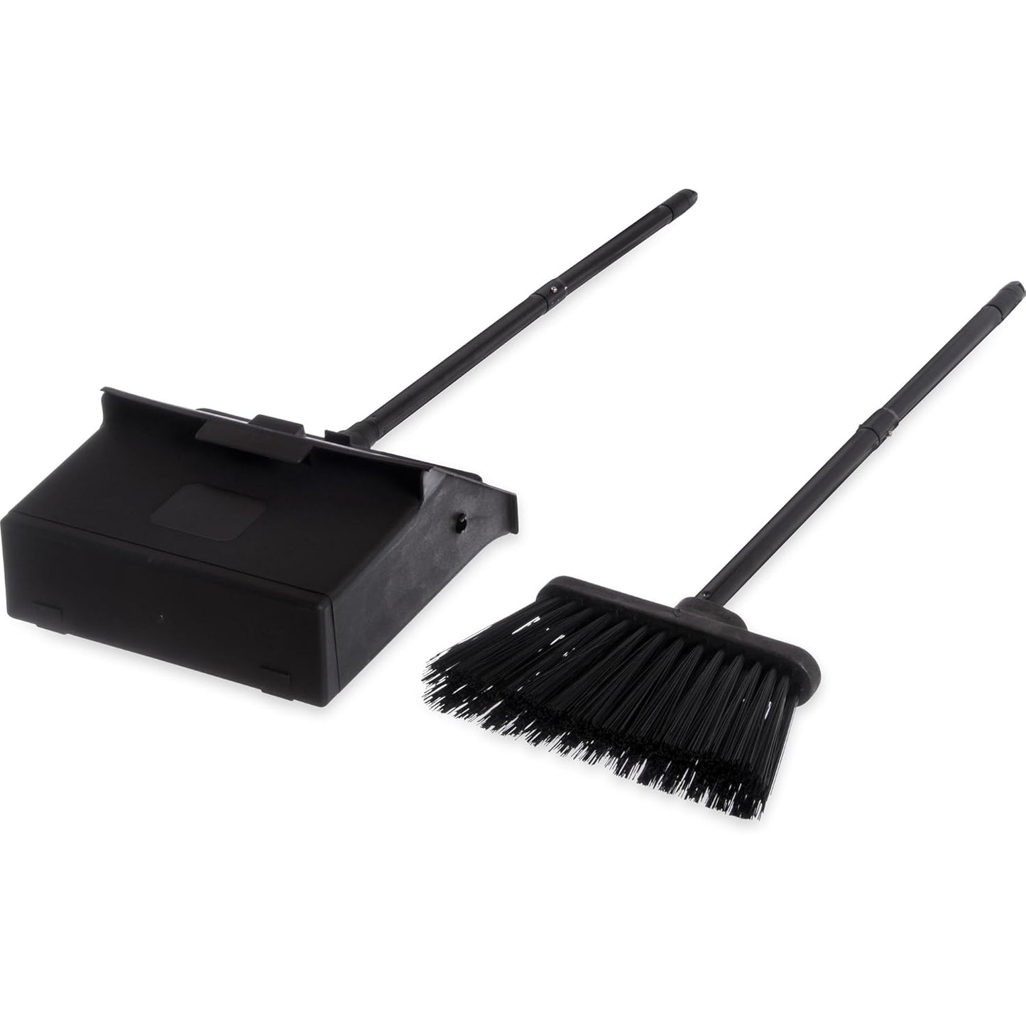 SPARTA Duo-Pan Upright Dust Pan and Broom Set, Essential Cleaning Tools for Home and Commercial Use, 36" Handle, 1 Count, Black