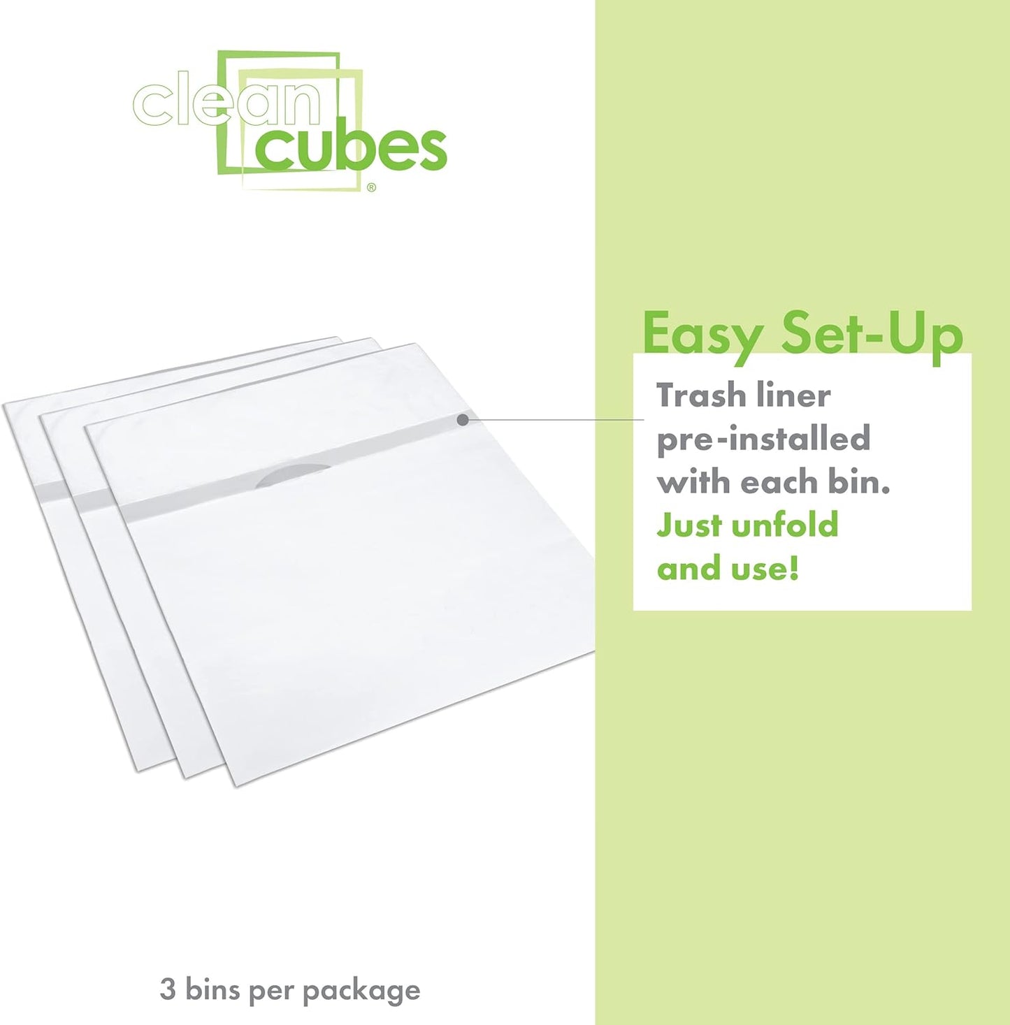 13 Gallon Disposable Pop-Up Trash Cans (3-Pack) with Fitted Bags – Foldable Garbage & Recycling Bins for Parties, Events & Kitchen (White, 17" H x 13.5" W x 10" D)