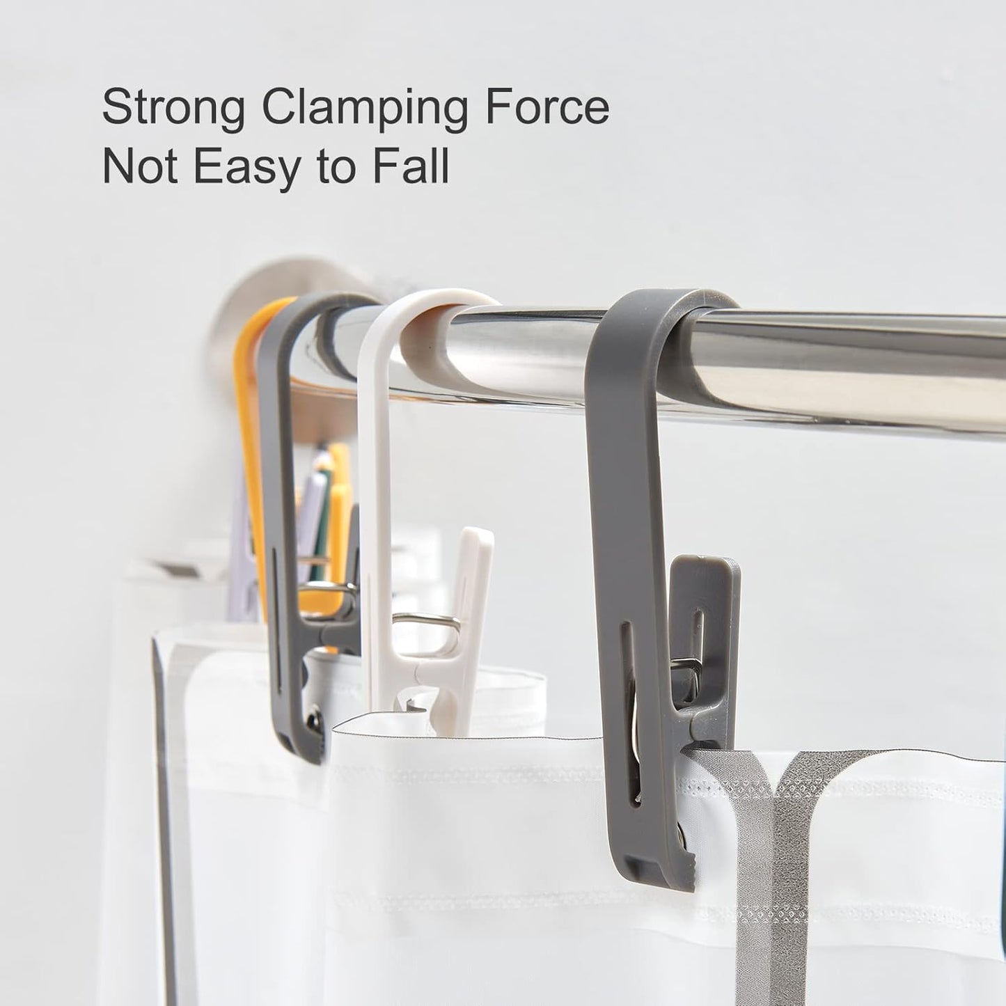 Large Clothes Pins Towel Clips, 4 Pcs Multipurpose Clothes Pins Hook, Strong Plastic Clothes Hanger. S Hook for Shower Curtain Laundry Clothes pins…