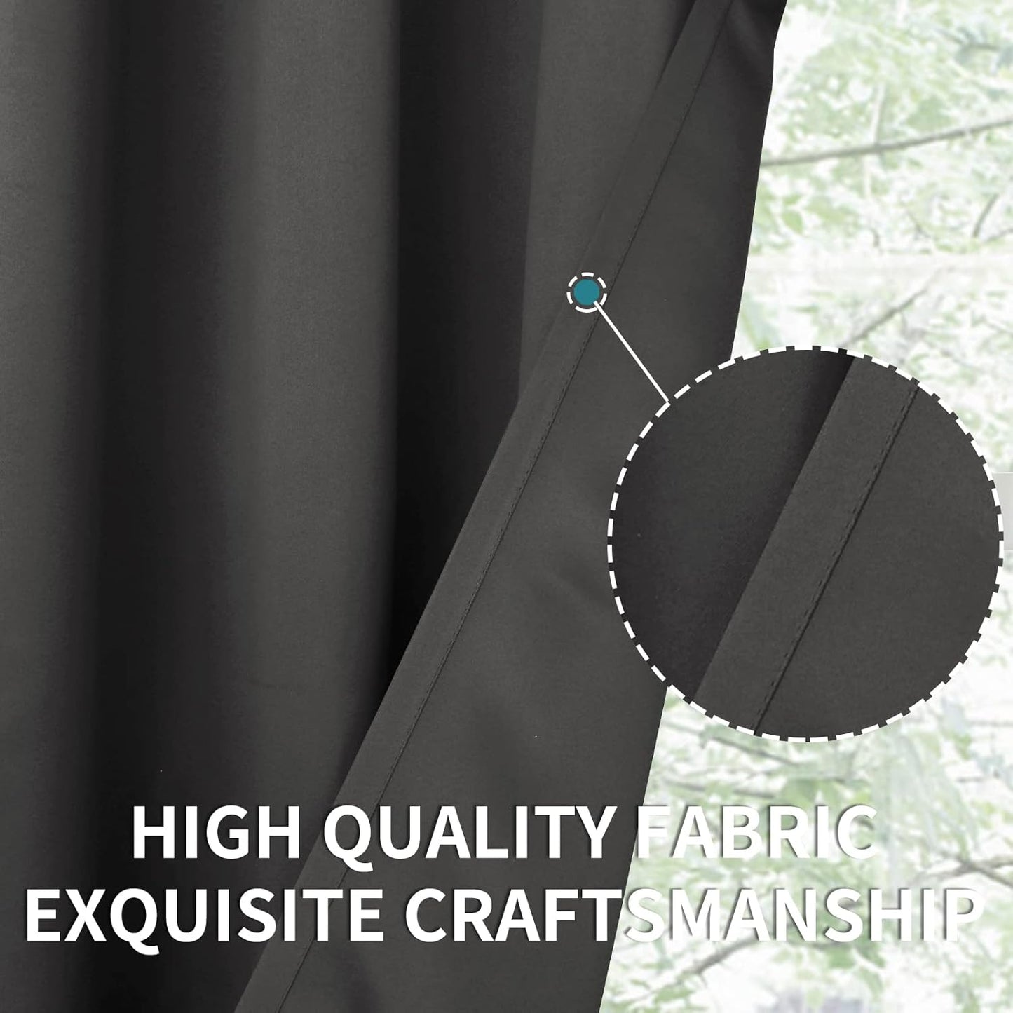 BGment Pocket Bedroom Curtains 63 Inch Long Dark Grey, Room Darkening Thermal Insulated Blackout Drapes for Living Room Privacy Light Blocking Blinds, 52 x 63 Inch, 2 Panels