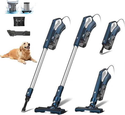Corded Stick Vacuum Cleaner for Home Pet Hair & Hard Floors,500W 16.7Ft Power Cord Ultra-Lightweight Vacuum Cleaner with Powerful Suction for Tile and Low-Pile Carpet Handheld Vac(VA002)