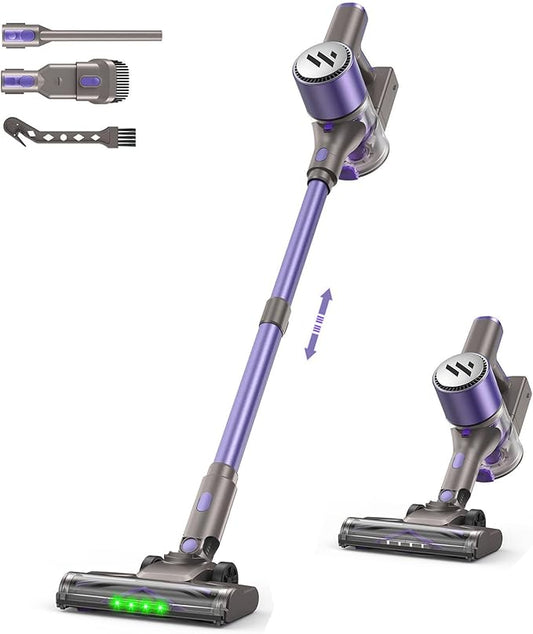 Vacuum Cleaners for Home,Cordless Vacuum Cleaner,Lightweight Stick Vacuum Cordless Rechargeable,Self-Standing Design,LED Touch Screen,Vacuum for Hardwood Floors,Carpet,Pet Hair(Purple)