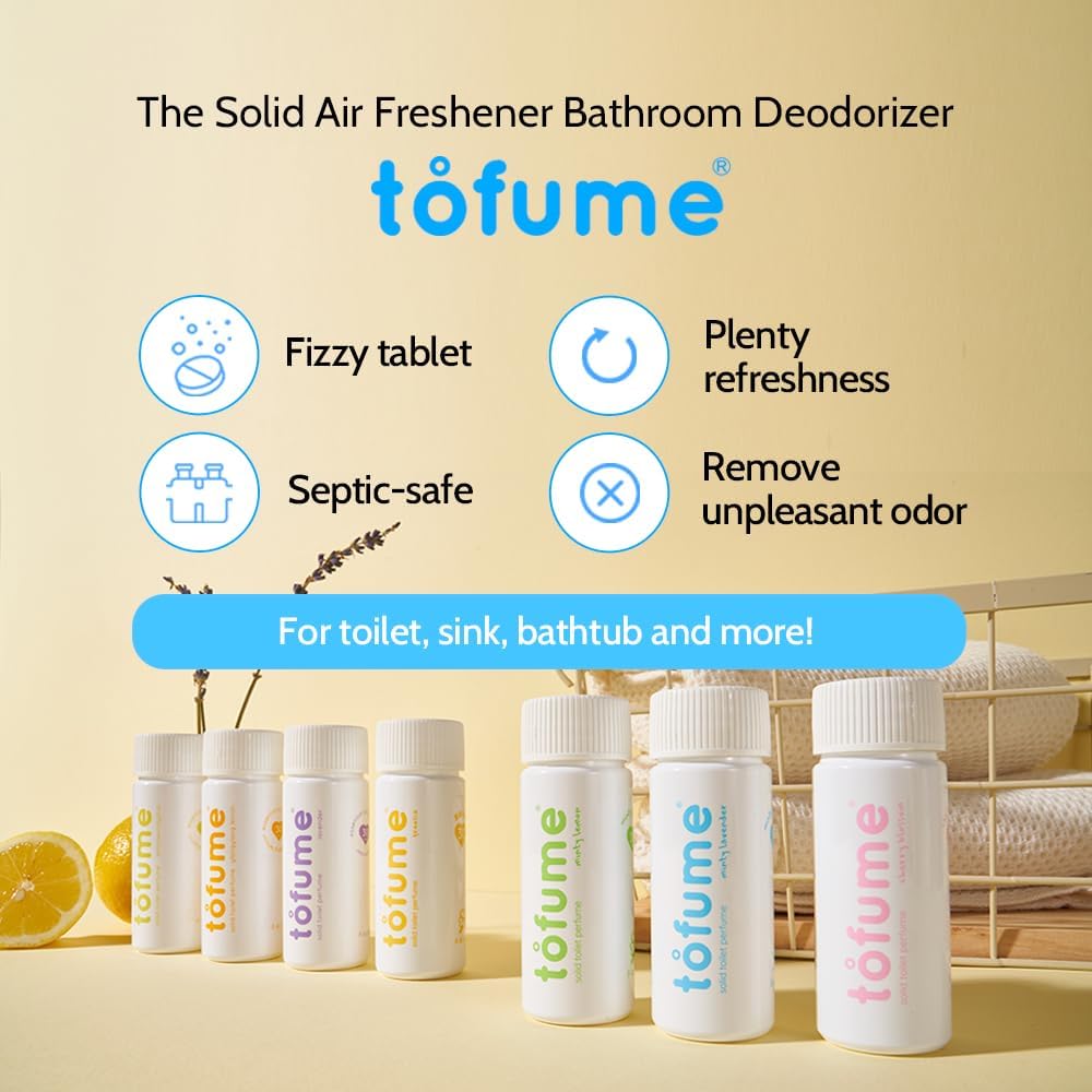 Effervescent Bathroom Air Freshener - Cherry Blossom - Toilet Deodorizer, Bathroom Odor Eliminator, Toilet Freshener, Flushable Air Freshener Toilet Tablets, 30 Count (Pack of 1)