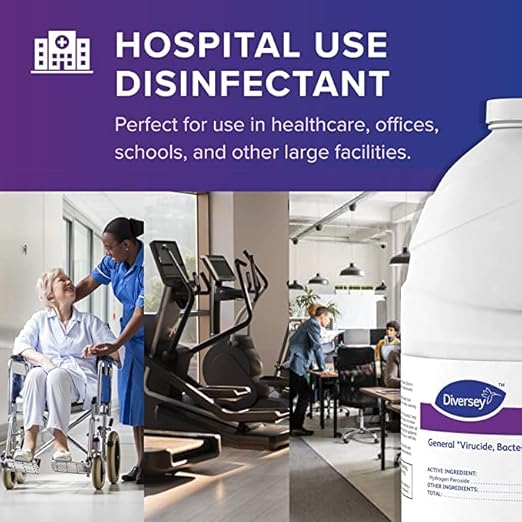 Oxivir Diversey 100898636 Tb One-Step Liquid Disinfectant Cleaner, Hospital Grade Accelerated Hydrogen Peroxide AHP, No Fragrance Added, Ready-to-Use, 1-Gallon