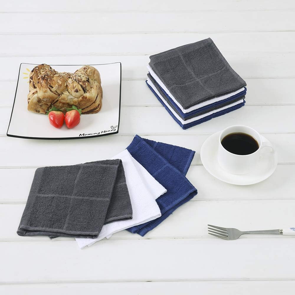 Glynniss Dishcloths Kitchen Highly Absorbent Dish Rags 100% Cotton Dish Cloths for Washing Dishes (red)
