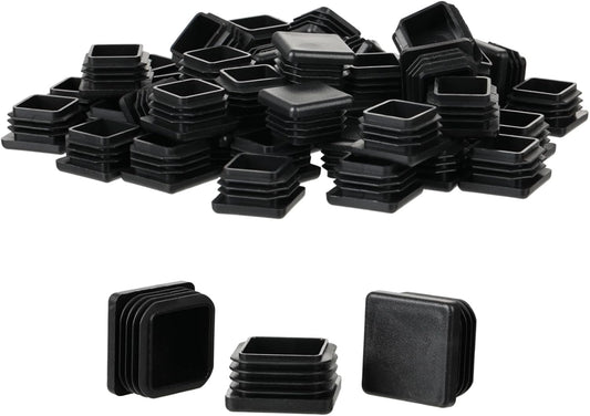 Furnigear Plastic Plugs Tubing End Cap Chair End Caps Outside Bottom Tubing Caps Square Furniture Sliders Glides Black (40, Fit 0.85-0.94" Square Tube Inner Size)