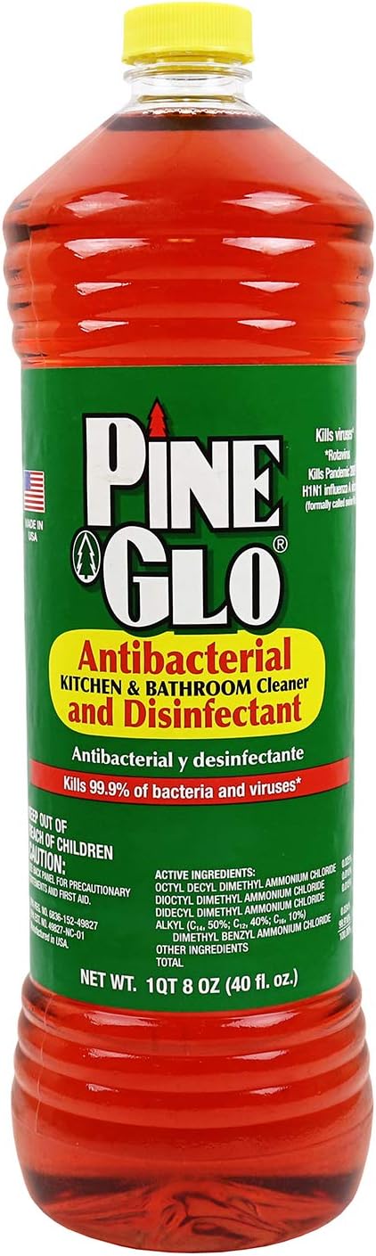 Pine Glo Antibacterial and Disinfectant Cleaner, Hospital Grade and EPA Registered. Pine Scent 40 Fl oz Bottle
