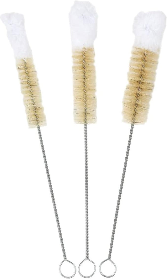 HOME-X Soft-Tip Cleaning Brush Set, Soft Scrub Brush with Long Handle, Handy Crevice-Cleaning Tool, Glassware-Cleaning Brush, Set of 3