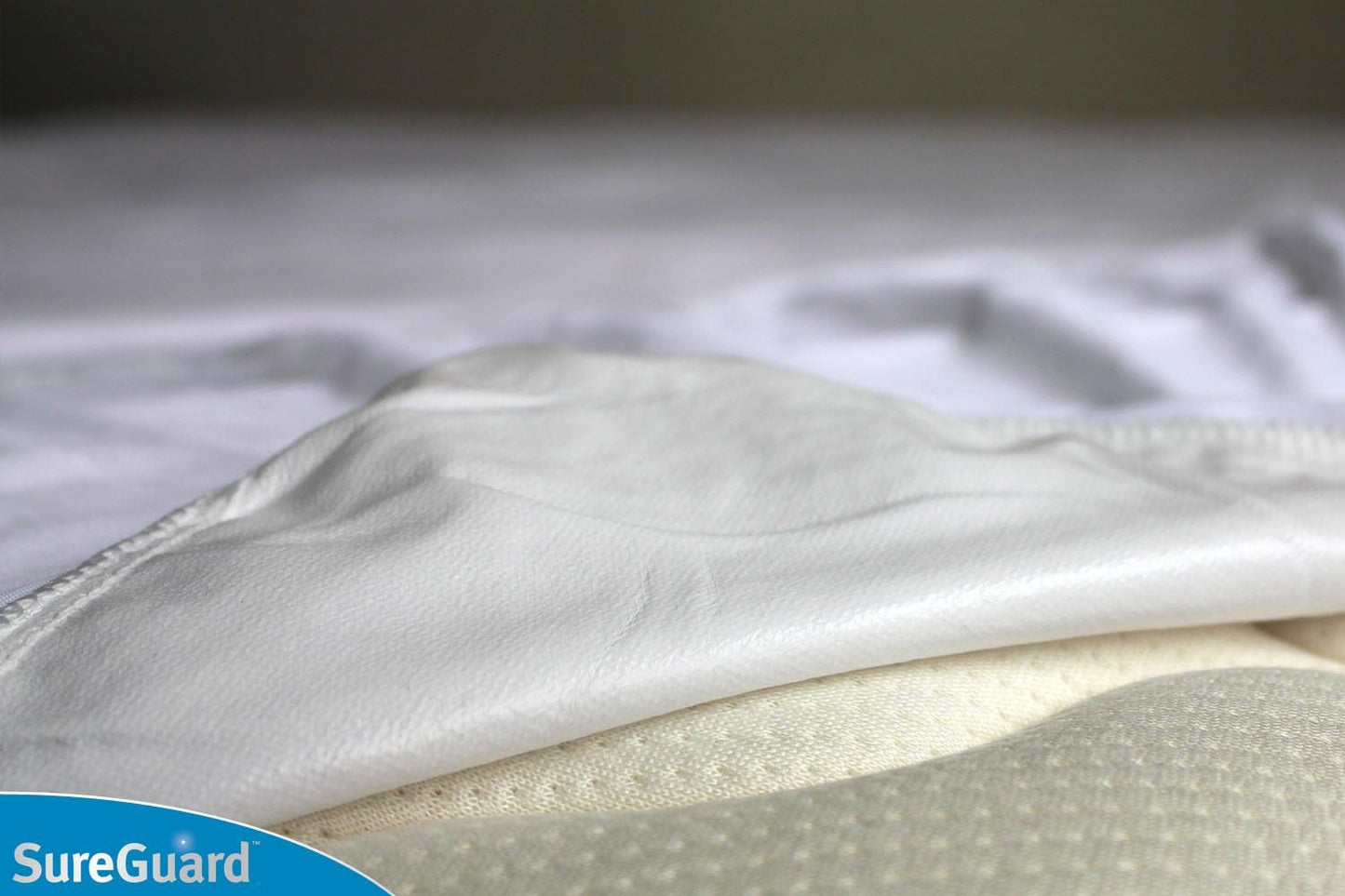 SureGuard Full Size Mattress Protector - 100% Waterproof, Hypoallergenic - Premium Fitted Cotton Terry Cover White
