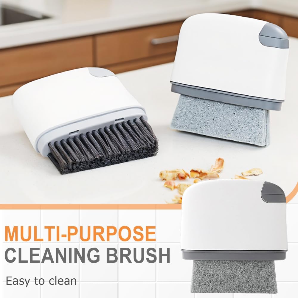2 in 1 Groove Cleaning Brush, Upgraded Crevice Cleaning Brush & Magic Window Track Cleaner for Sliding Door Tracks, Window Sills, Tile Lines, Car Vents, Kitchen and Bathroom Tight Spaces (2PC)