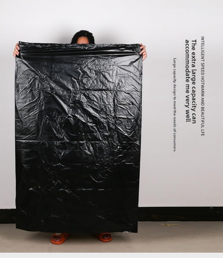 DJDBaihuo 70-gallon trash bags, 47.24" x 55.12", 60-pack, leak-proof & tear-resistant for large waste disposal in parties, schools, offices, hospitals & public areas.