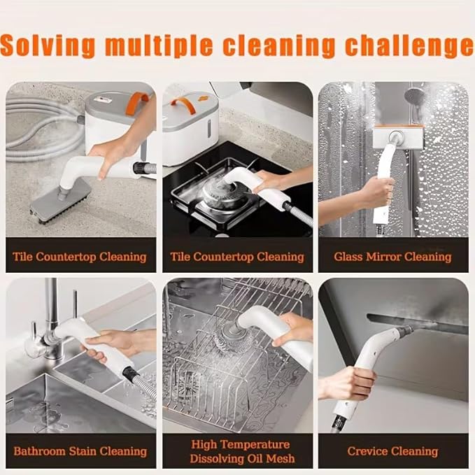 Steam Cleaner, Portable Handheld Steamer for Cleaning, Large Capacity Tank Pressurized Steam Cleaning Machine for Home, Car, Bathroom, Kitchen, Furniture, Grout, Floor, Tile