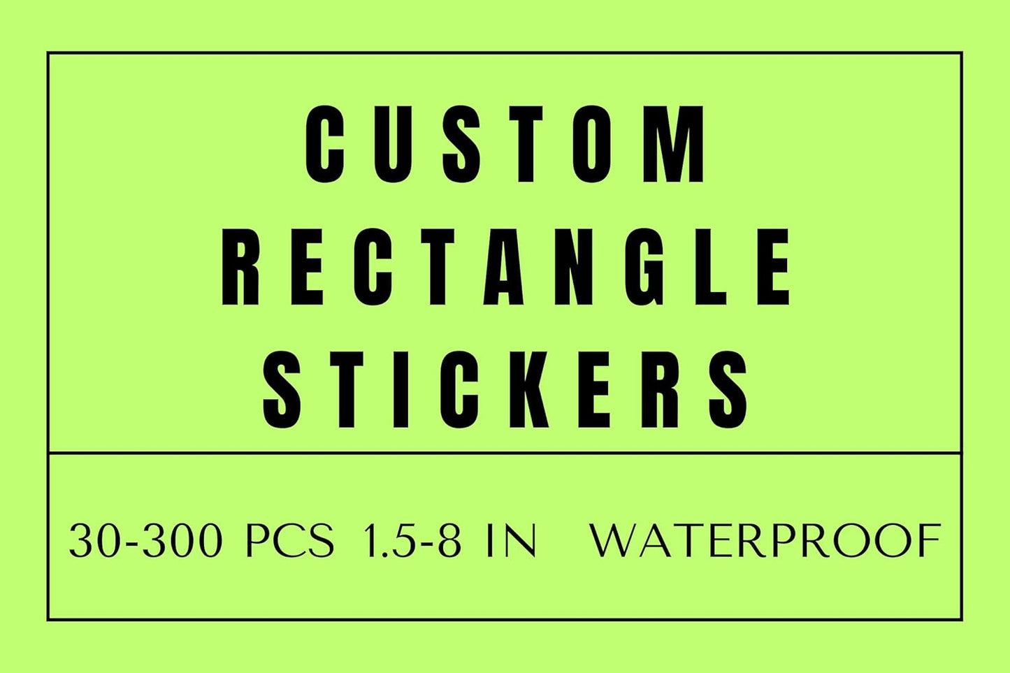 Custom Rectangle Stickers for Business Logo, Custom Rectangle Labels for Candle Jar Coffee, 30-300 pcs, Waterproof Glossy Vinyl Stickers, Upload Your Design (1.5x3.75 in)