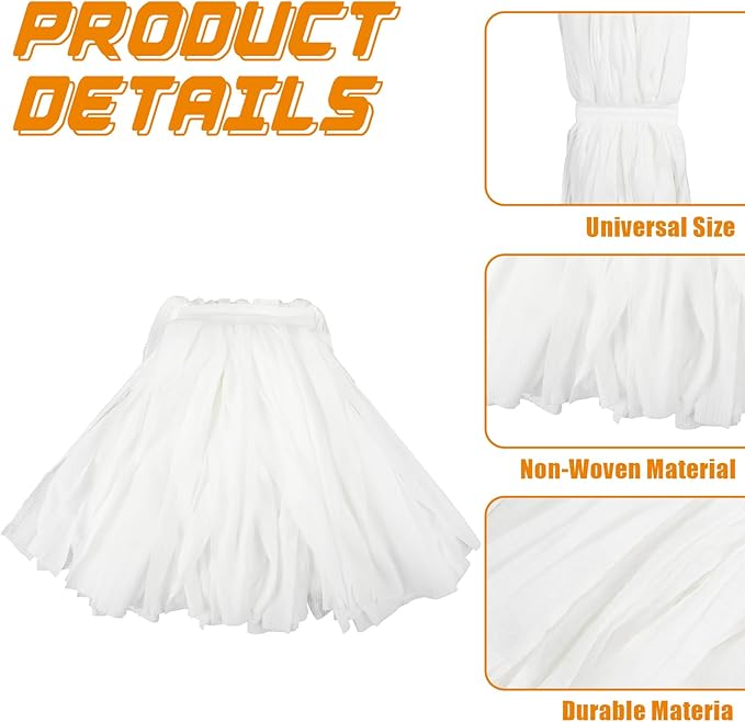 12 Pcs Disposable Mop Head Replacement Bulk 1.25'' Universal Headband Non Woven Commercial Mop Head Replacement Cut End Looped Open Dust Clamp Mop Head for Floor Cleaning Wet Home Industrial