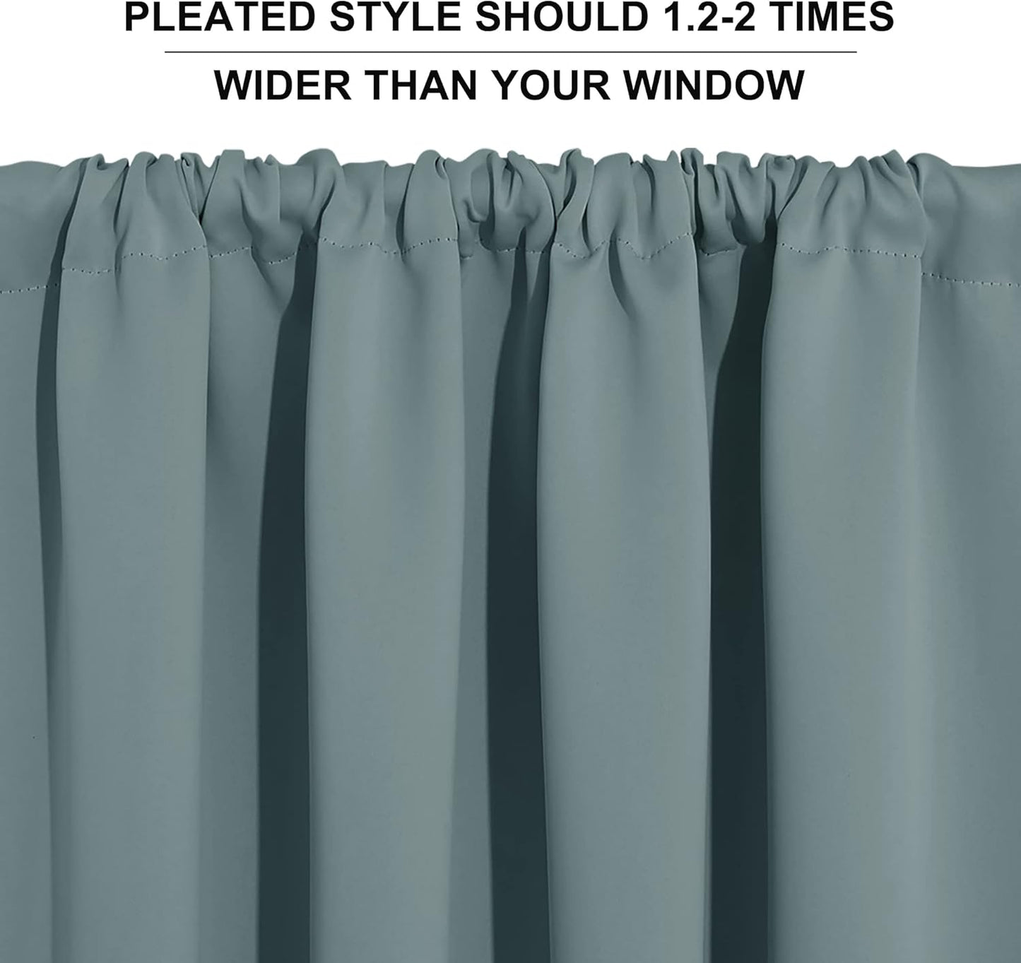 RYB HOME RV Curtains Blackout - Thermal Insulating Privacy Door Windows Camper Curtains for Kids Nursery RV Bunk Bedroom Windows Bathroom, Width 29 x Length 24, Dusty Blue, 2 Pcs