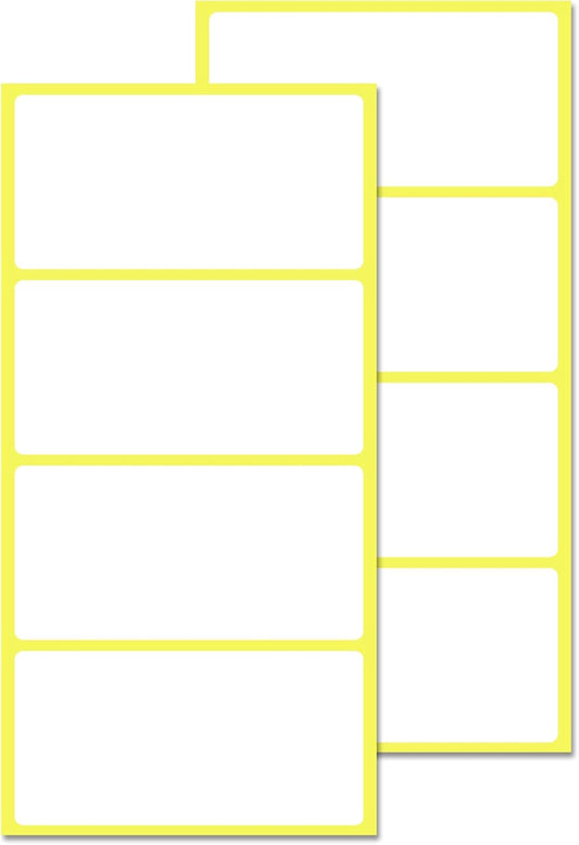 200 Pack, 4" x 2", Labels Stickers for Storage Bins - Matte White