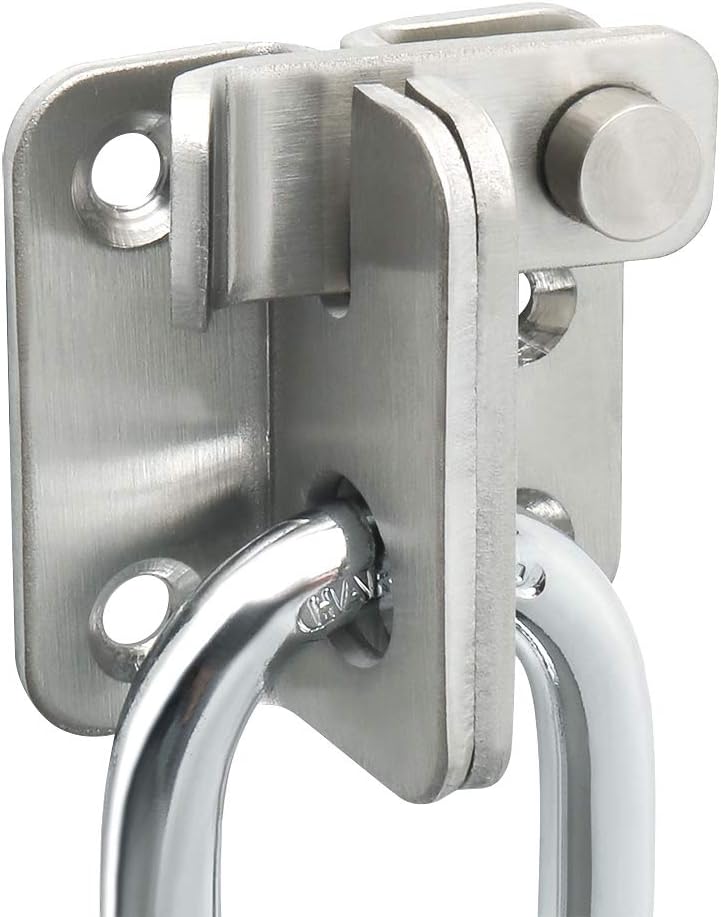 Alise Flip Latch Gate Latches Slide Bolt Latch Safety Door Lock Catch for Barn Cabinet Pet Cage Garden Bathroom Garage Window Sliding Door,MS4001-LS Stainless Steel Brushed Finish