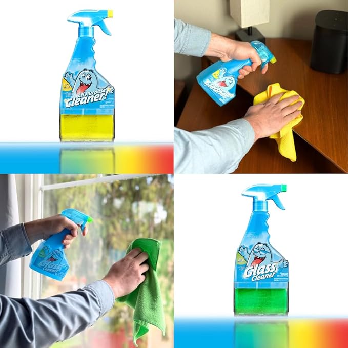 Home and Kitchen Cleaning Supplies - Multi Purpose Cleaner Kit for Floors,Counters, Bathroom and Glass-Cleaning Household Essentials